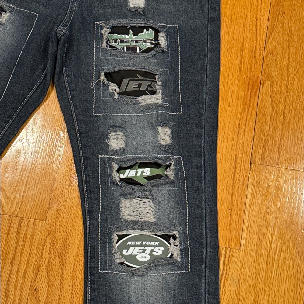 NFL: JETS JETS JETS: New York Jets Fun Ladies Jeans size Large